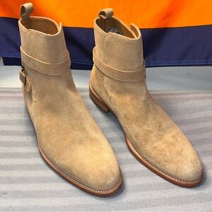 TATF THE DYLAN BEIGE SUEDE STRAP BUCKLE BOOTS MEN'S SIZE EU SIZE 39